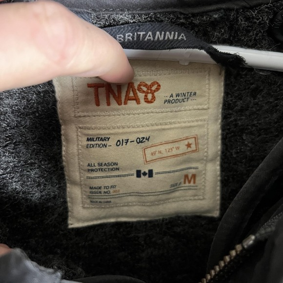 TNA Coat Womens Medium Black Britannia Parka‎ Military Removable Liner Hooded - Picture 4 of 7